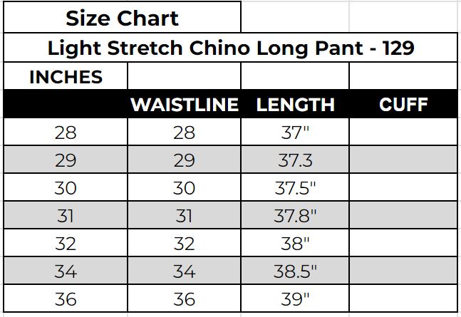 Light Stretch Chino Long Pant - 129
