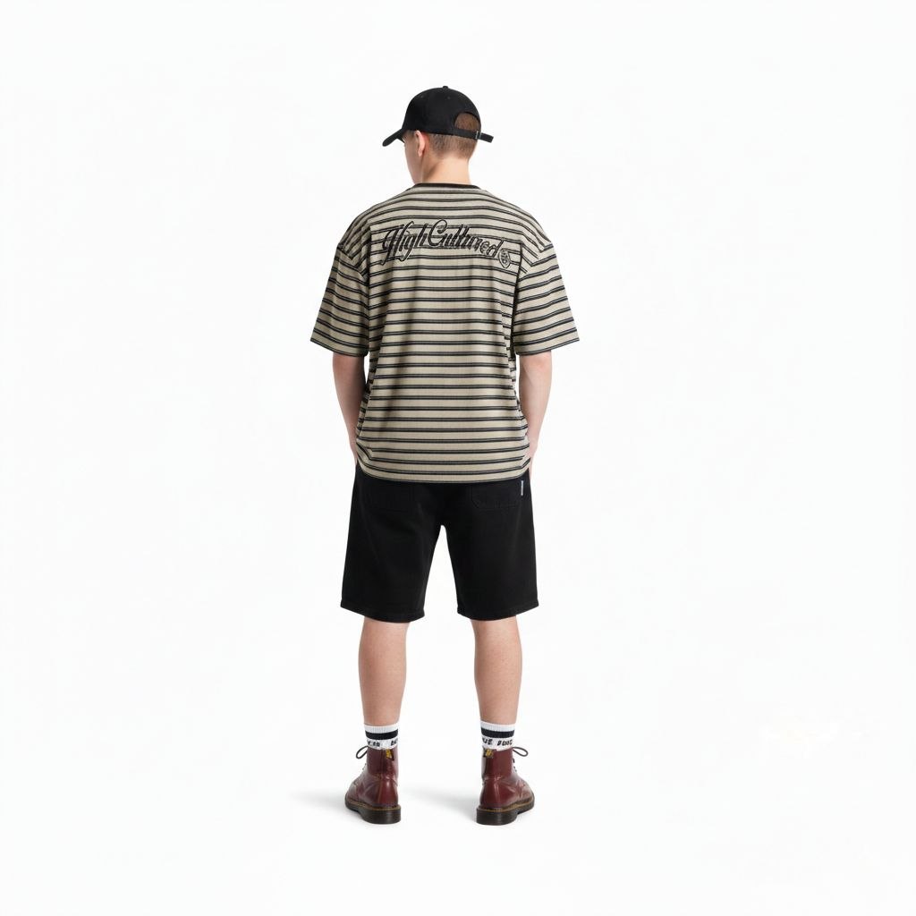 HIGH CULTURED Classic Waffle Stripes Tee - 1168