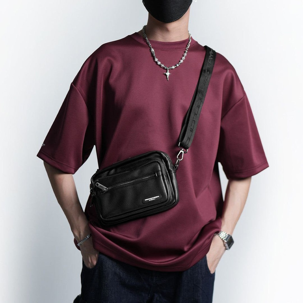 Full Grain Leather Crossbody Shoulder Bag - 77