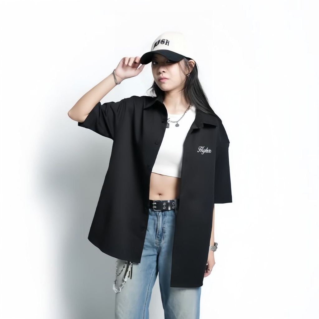 High Cultured High Round Opulent Logo Short Sleeve Shirt - 89 (Black, S)