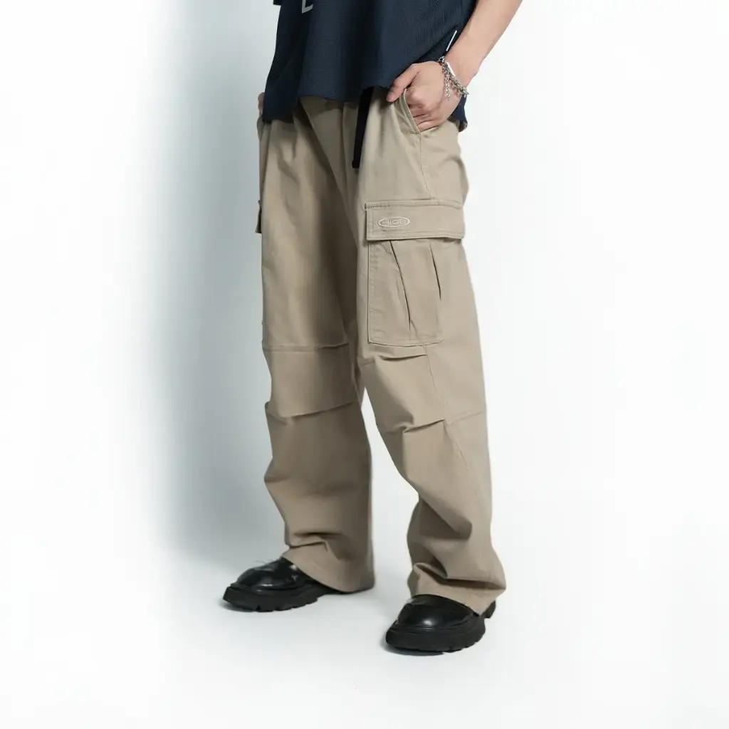 Elastic Baggy Cargo Long Pants - 151