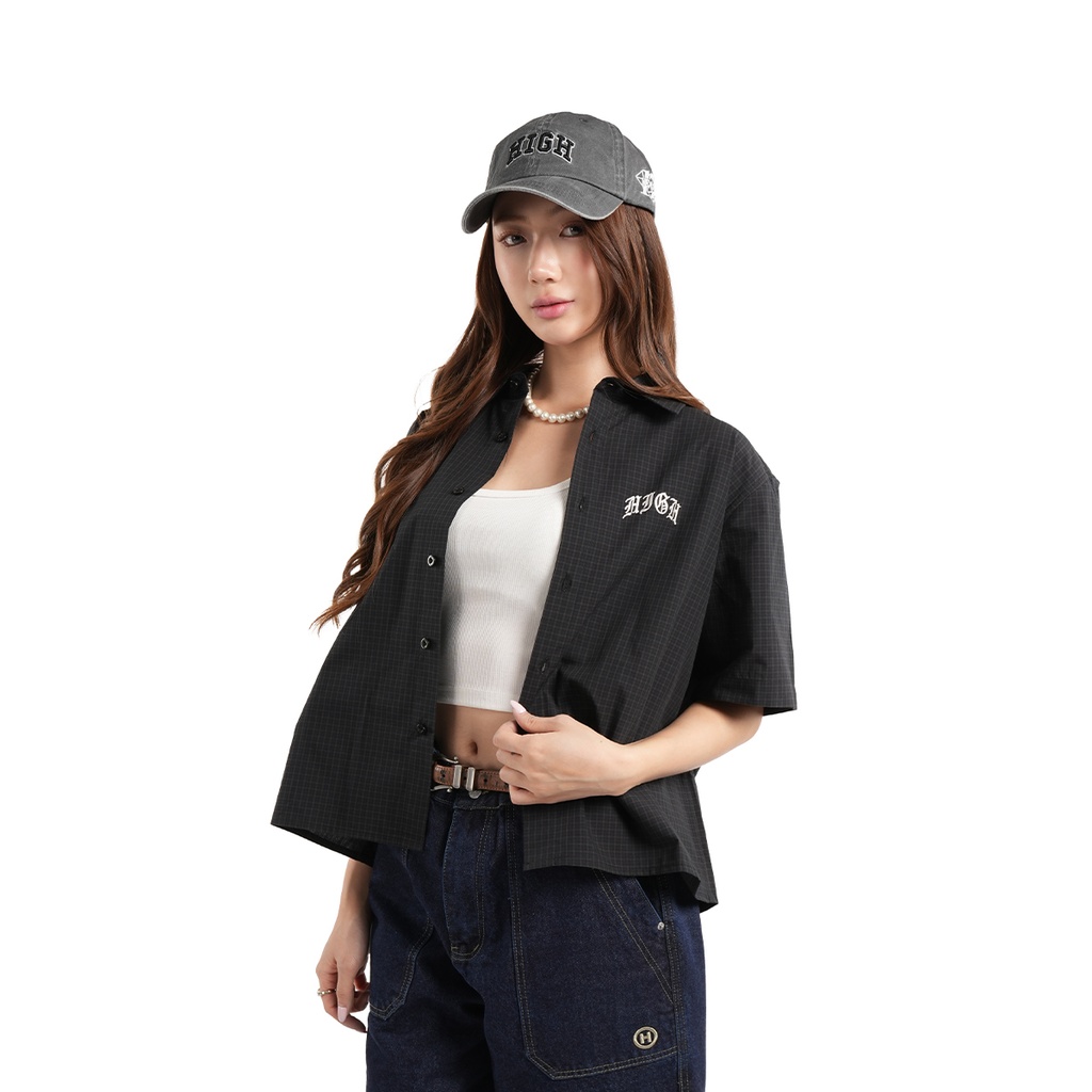 High Cultured Old English Logo Short Sleeve Boxy Check Shirt - 95