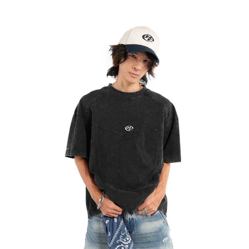 HIGH CULTURED Brand Mark Mono Protocol Washed Boxy Tee - 1191