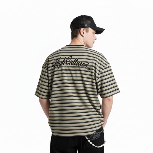 HIGH CULTURED Classic Waffle Stripes Tee - 1168